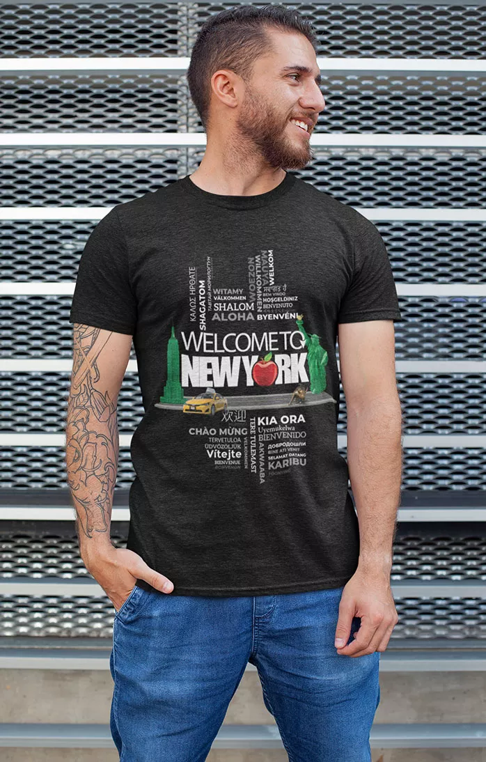 WTNY-T-Shirt-Black Men's NY T-Shirt Fit - W2NY Branded - Pink - Image 1
