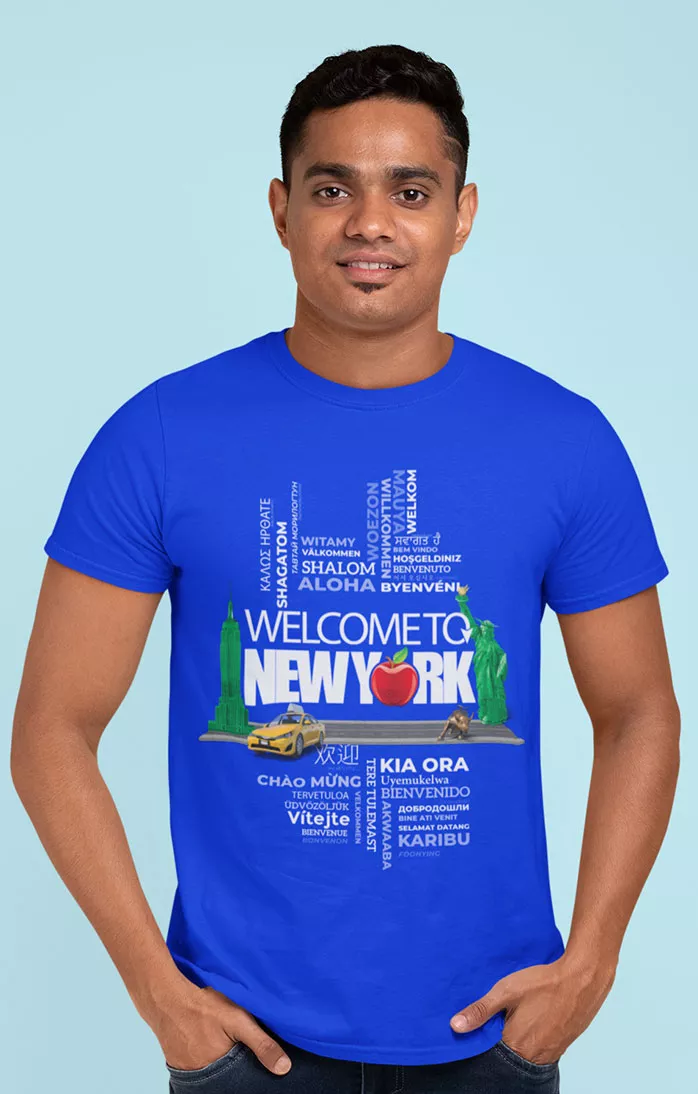 WTNY-T-Shirt-Blue Men's NY T-Shirt Fit - W2NY Branded - Blue - Image 1