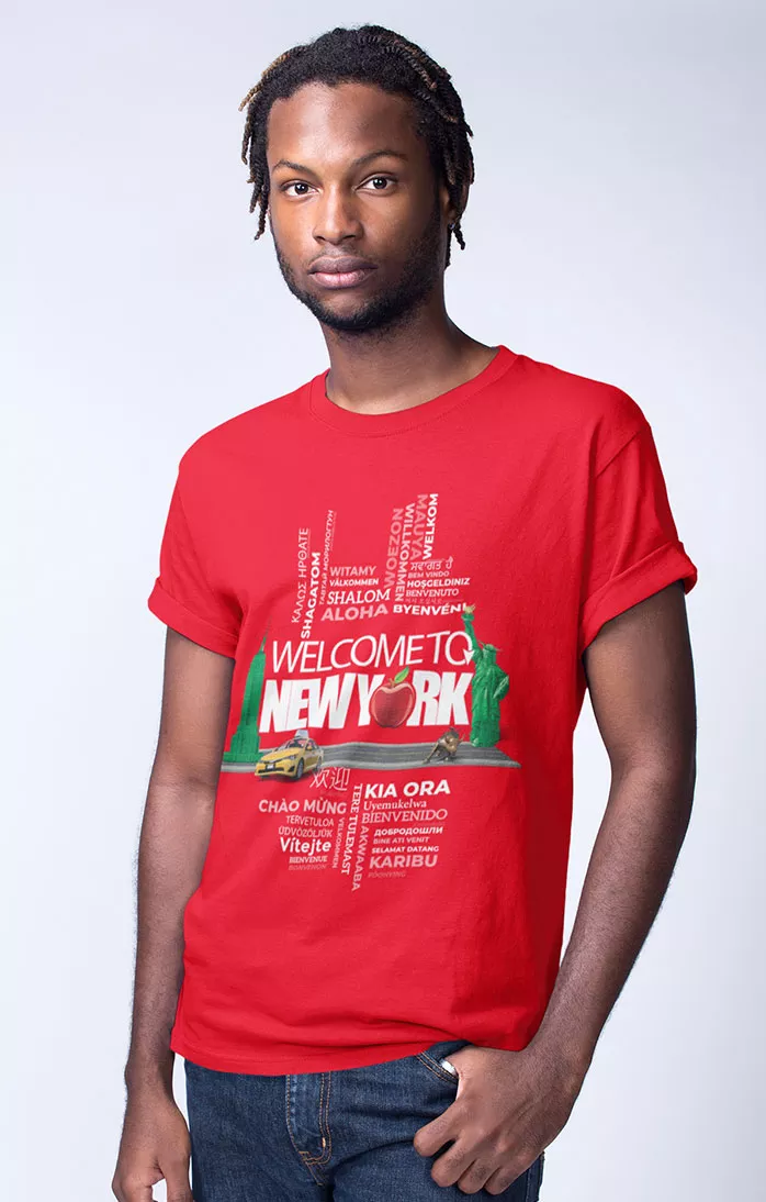 WTNY-T-Shirt-Red Men's NY T-Shirt Fit - W2NY Branded - Red - Image 1